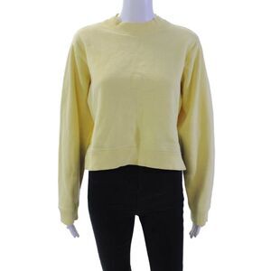 ACNE Studios Womens Long Sleeve Crew Neck Double Zip Sweater Yellow Size XS